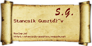Stancsik Gusztáv névjegykártya